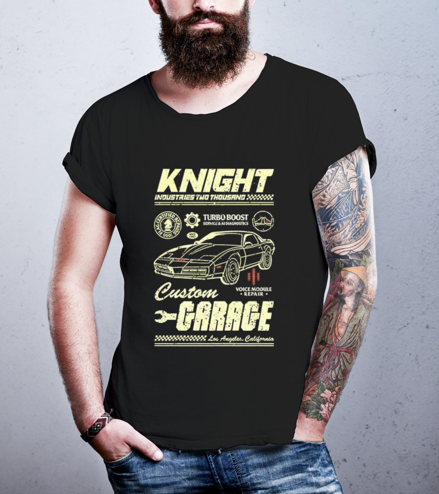 Knight Industries Turbo Boost Custom Garage Vintage Los Angeles California T-Shirt