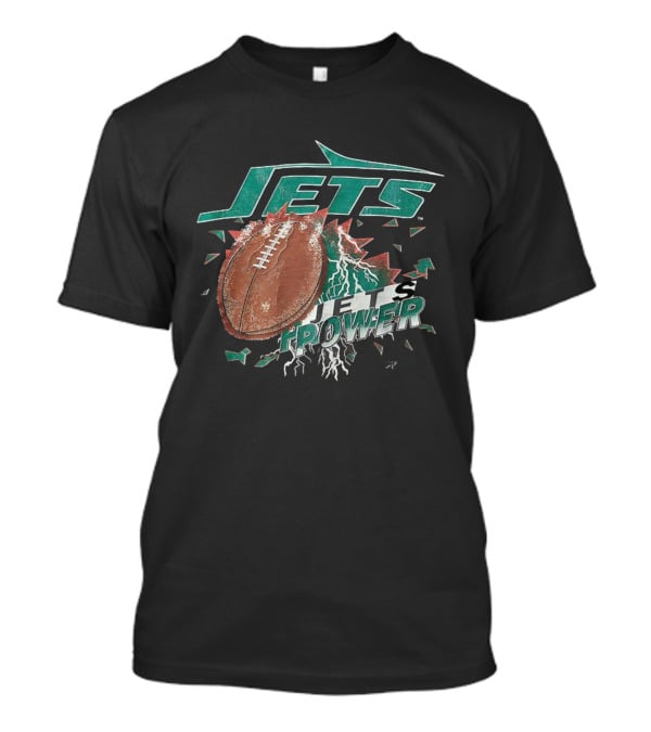 New York Jets Power Football Lightning 90s Vintage T-Shirt