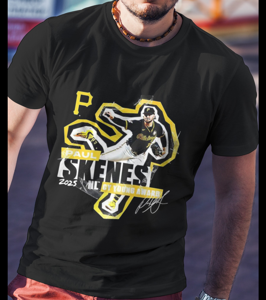 Paul Skenes Pittsburgh Pirates 2025 NL Cy Young Award T-Shirt