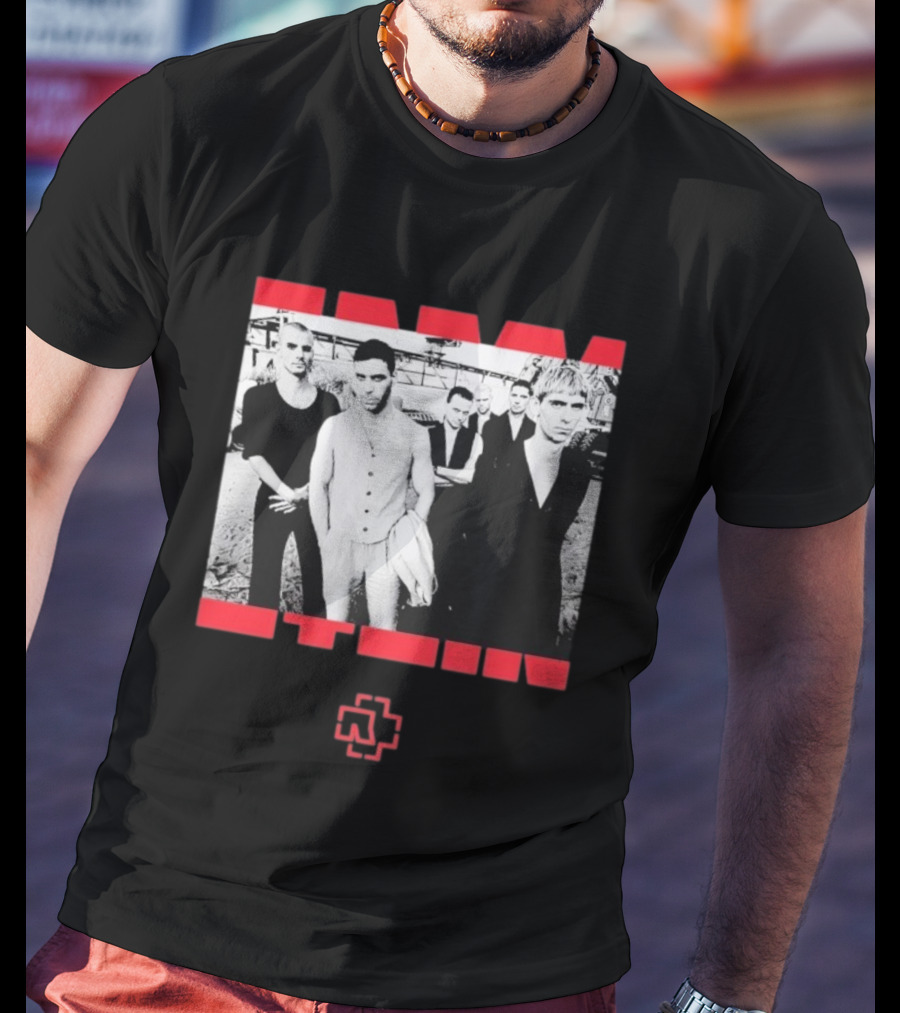Rammstein Herzeleid XXXIII Band Photo Red Bracket T-Shirt