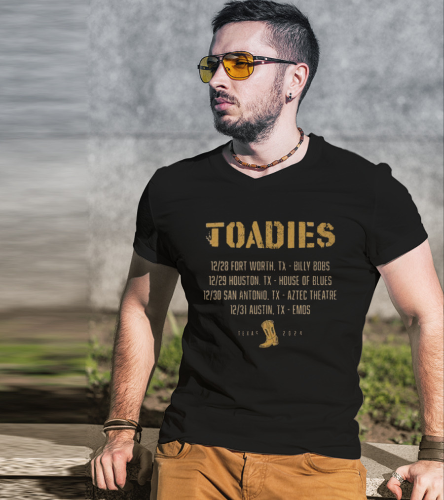 Toadies 2024 Texas Tour Dates Fort Worth Houston San Antonio Austin T-Shirt