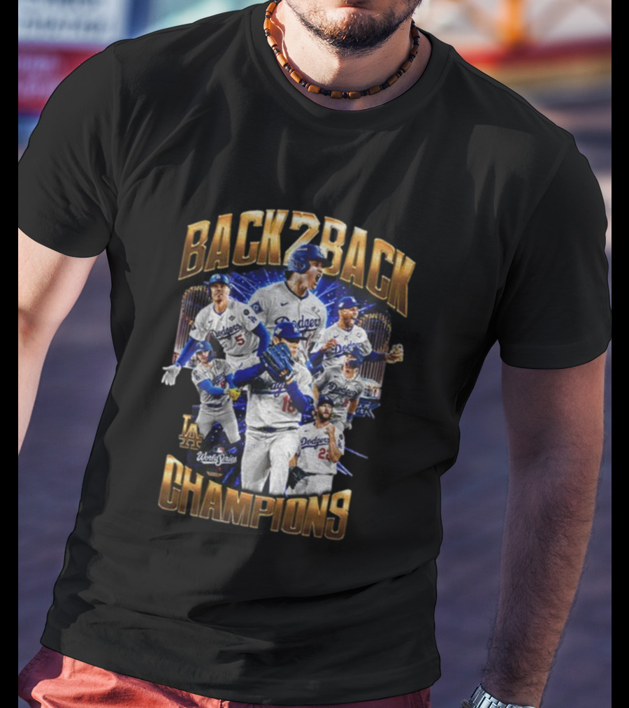 Dodgers 2025 Back To Back Champions World Series MLB Baseball T-Shirt