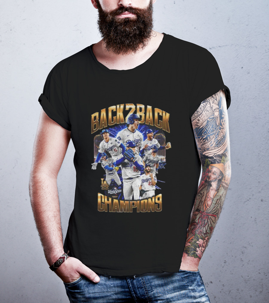 Dodgers 2025 Back To Back Champions World Series MLB Baseball T-Shirt