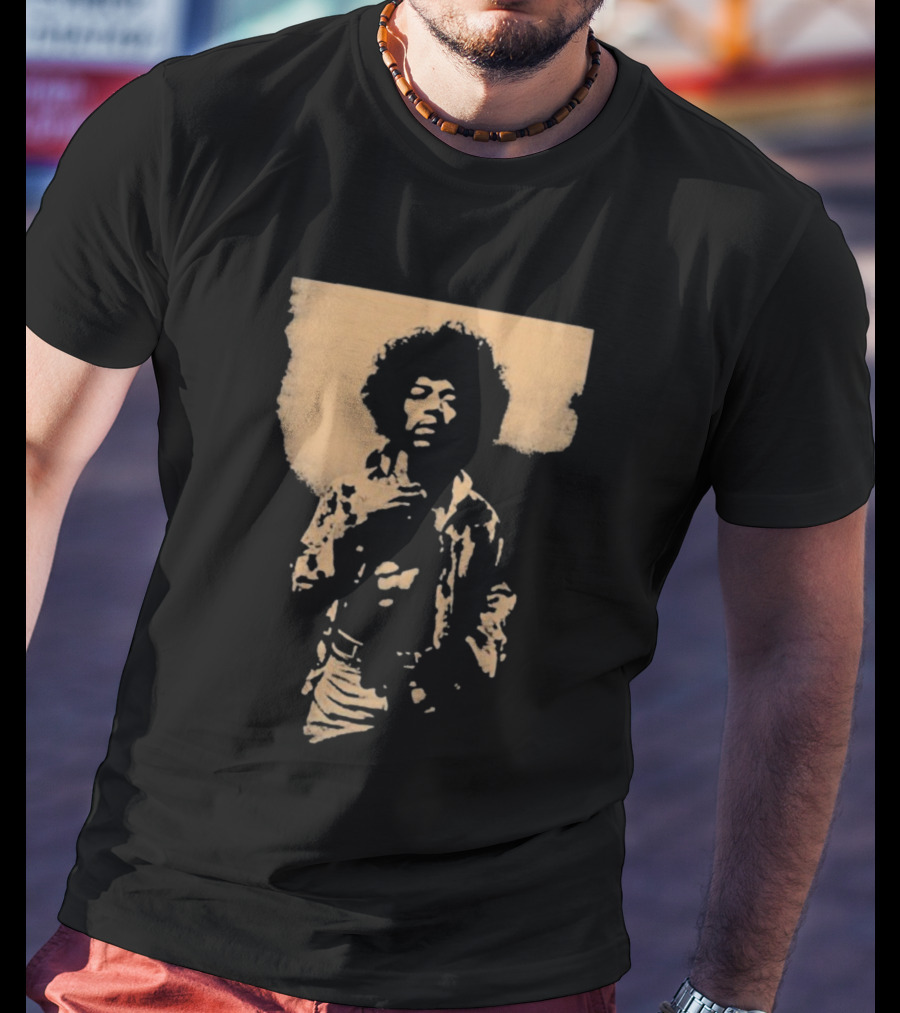 Bob Marley Jimi Hendrix Sepia 70s Vintage Style T-Shirt