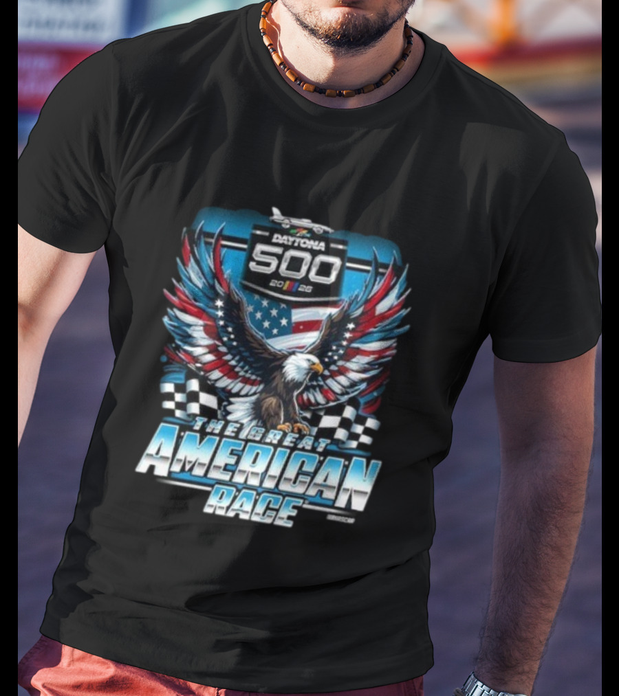 Daytona 500 2026 The Great American Race Eagle Checkered Flag Sports NASCAR T-Shirt