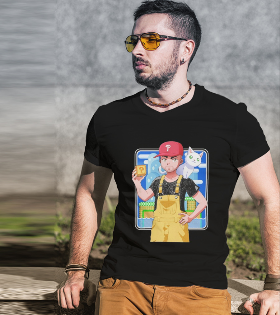 DanG88 Dynamic Duo Philadelphia Phillies Fan Anime Style Mario Influence T-Shirt