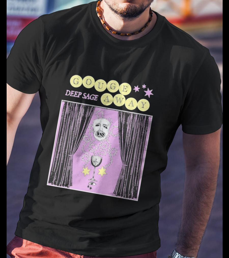 Gouge Away Deep Sage Mask Chalice Stars Curtain T-Shirt