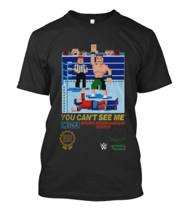 John Cena 8-Bit You Can't See Me Wrestling Retro T-Shirt