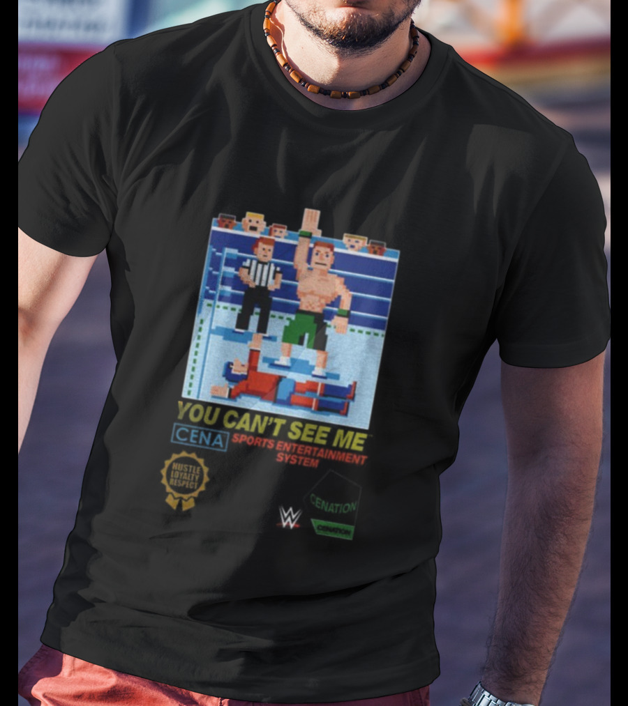 John Cena 8-Bit You Can't See Me Wrestling Retro T-Shirt