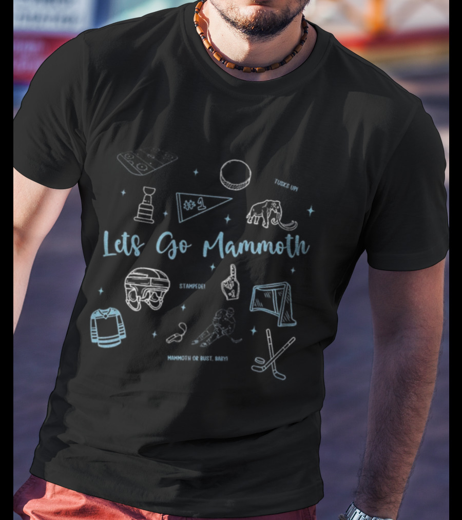 Utah Mammoth Hockey Lets Go Mammoth NHL Tusks Up Stampede Icons T-Shirt