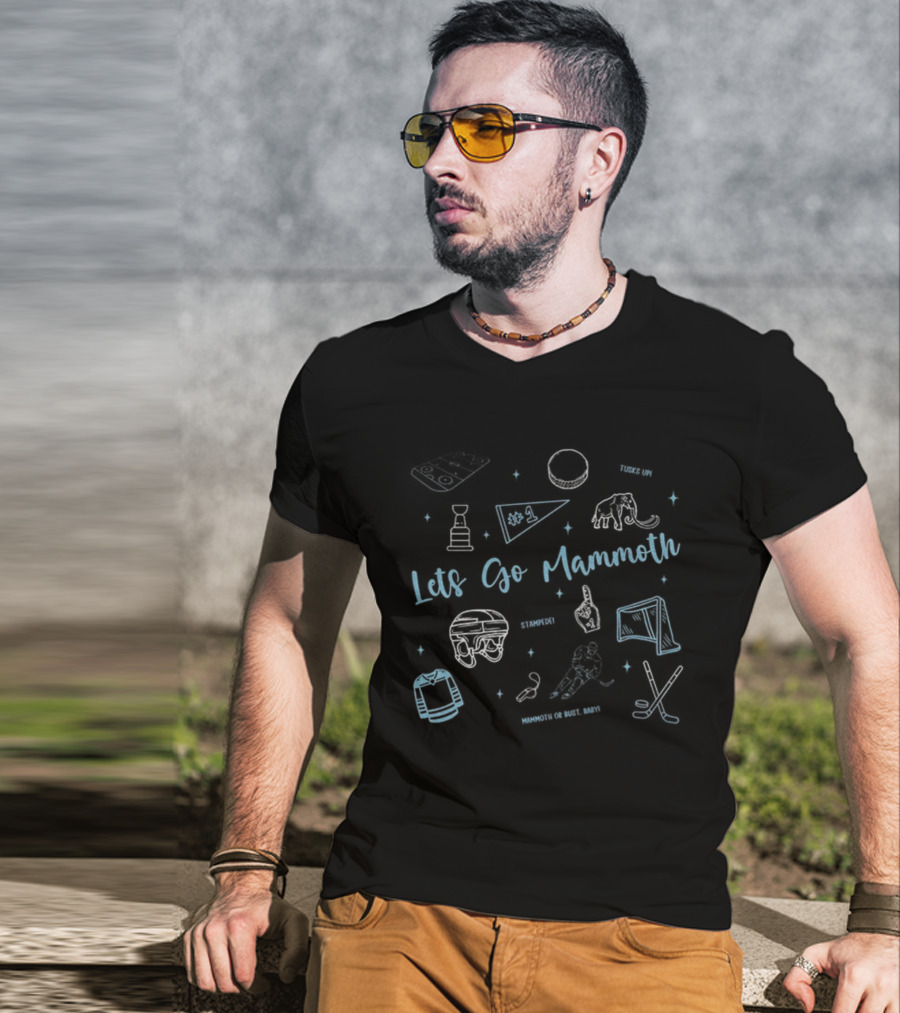 Utah Mammoth Hockey Lets Go Mammoth NHL Tusks Up Stampede Icons T-Shirt