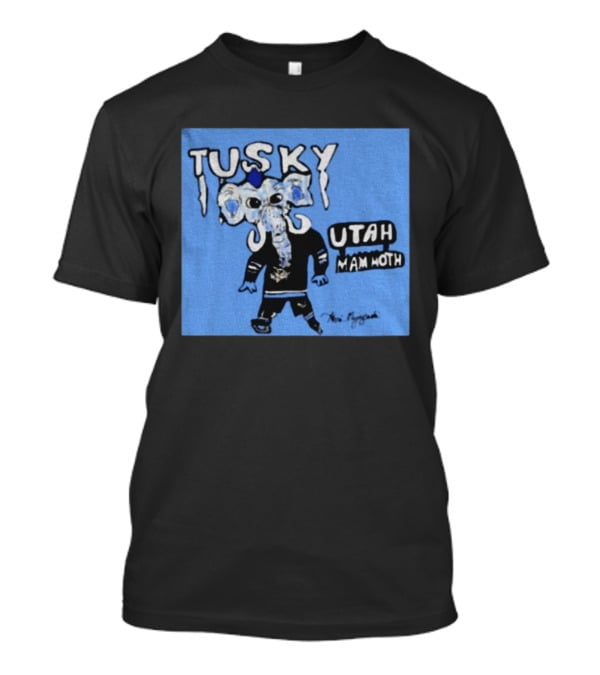Tusky Utah Mammoth NHL Hockey Mascot 2025 Blue T-Shirt