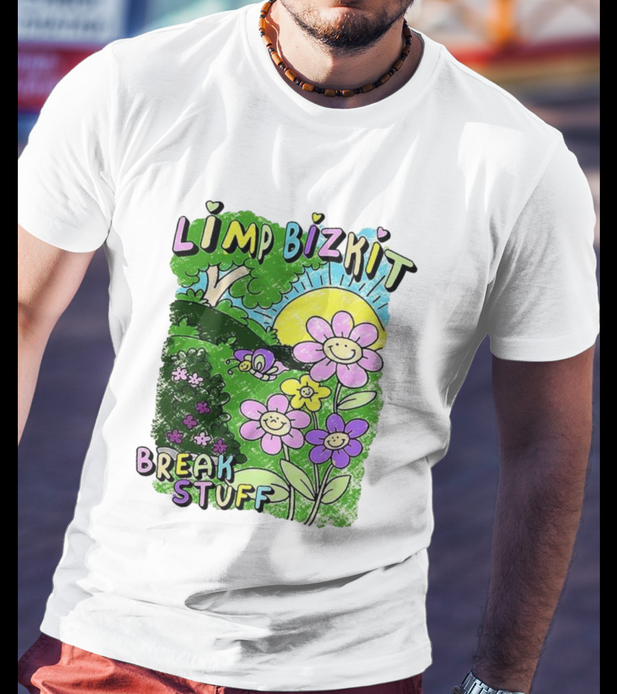 Limp Bizkit Break Stuff Flower Sun Tree Hand Drawn Paintings T-Shirt