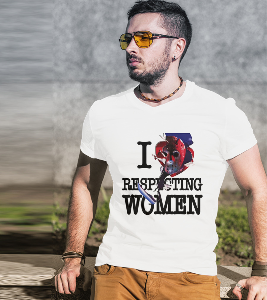 Jason Voorhees I Love Respecting Women Mask Knife T-Shirt