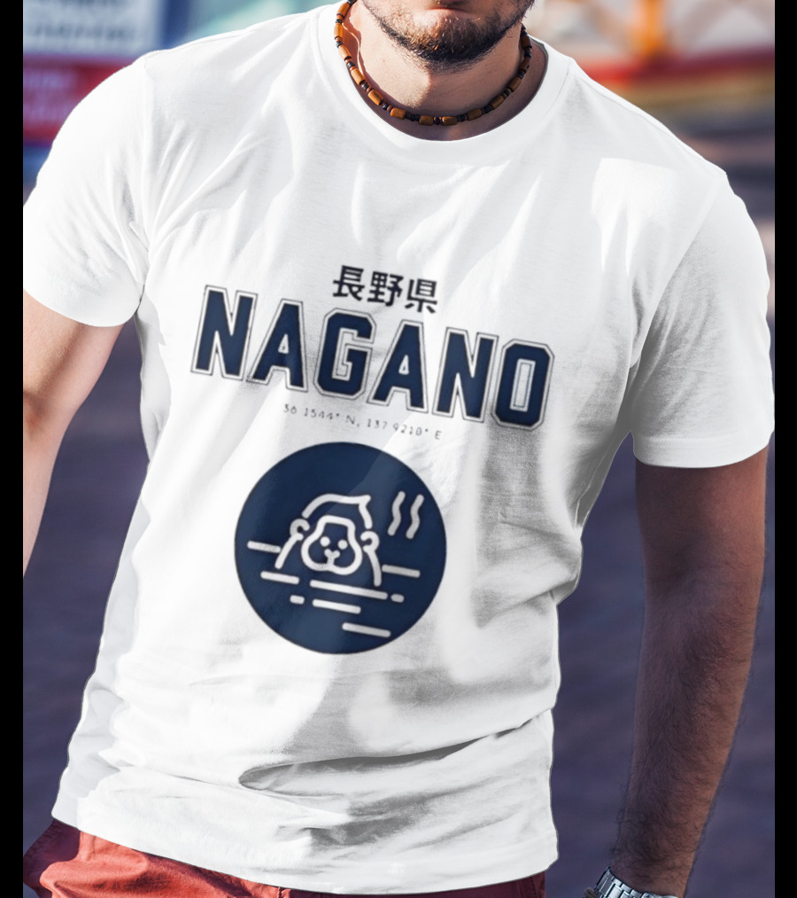 Nagano Prefecture Japan Hot Spring Monkey Coordinates 36 39.4 N 137 92.1 E T-Shirt