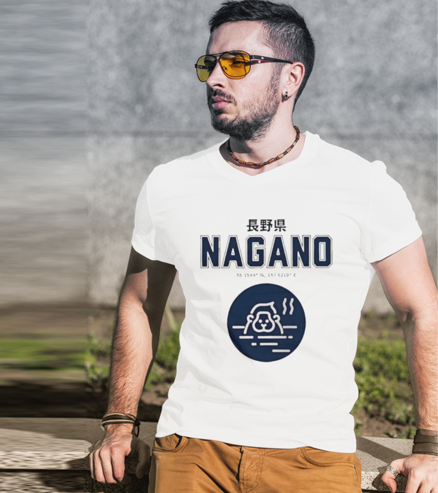 Nagano Prefecture Japan Hot Spring Monkey Coordinates 36 39.4 N 137 92.1 E T-Shirt