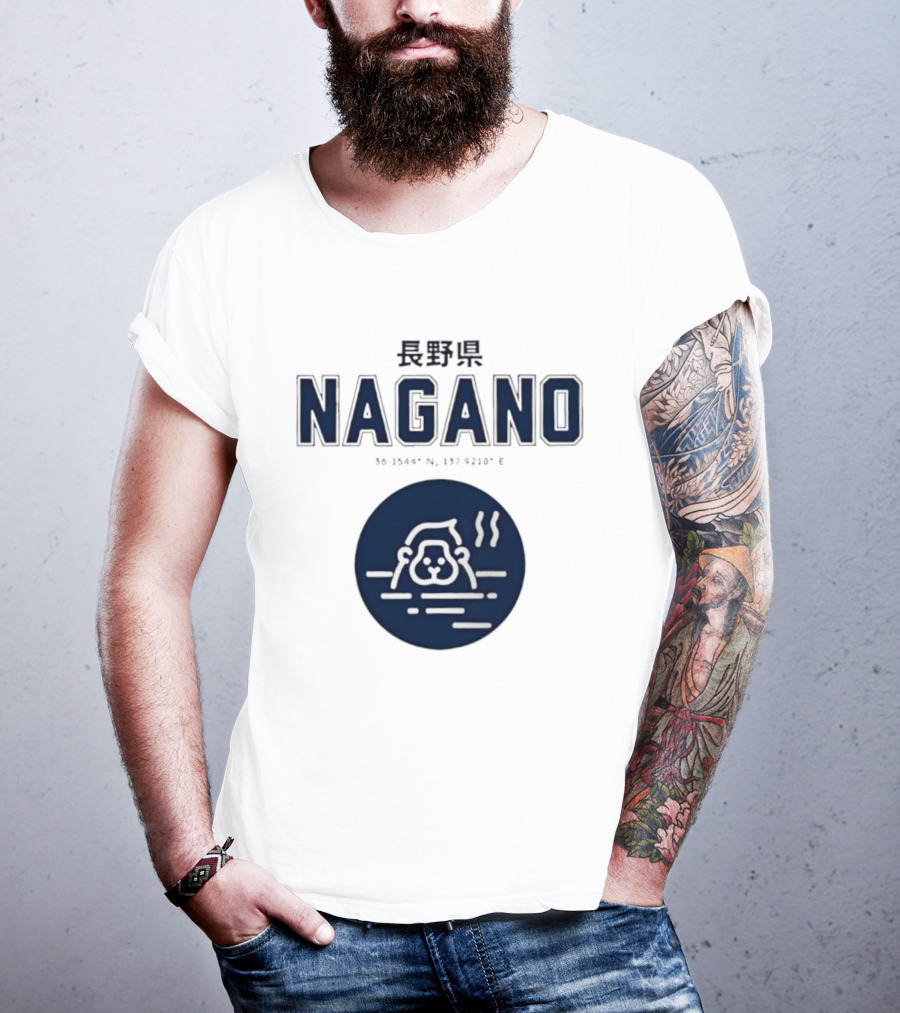 Nagano Prefecture Japan Hot Spring Monkey Coordinates 36 39.4 N 137 92.1 E T-Shirt