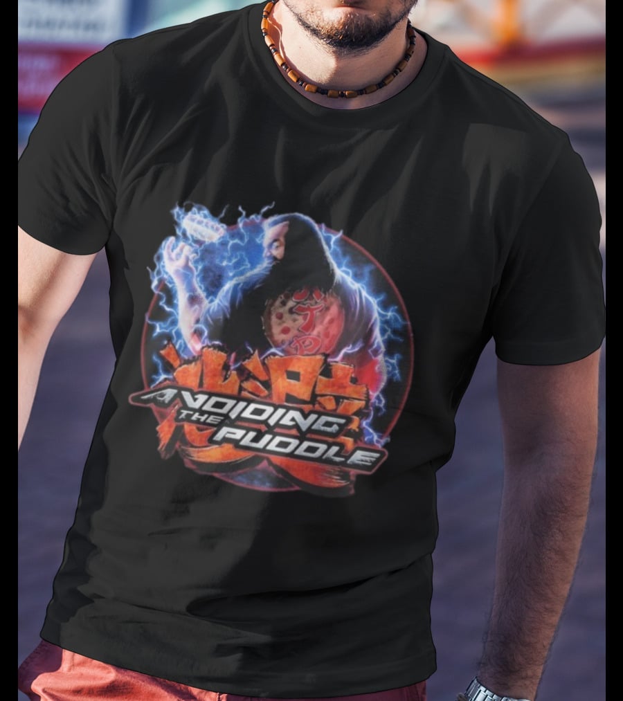 Avoiding The Puddle Aris Lightning Blue Electricity Gaming Theme T-Shirt