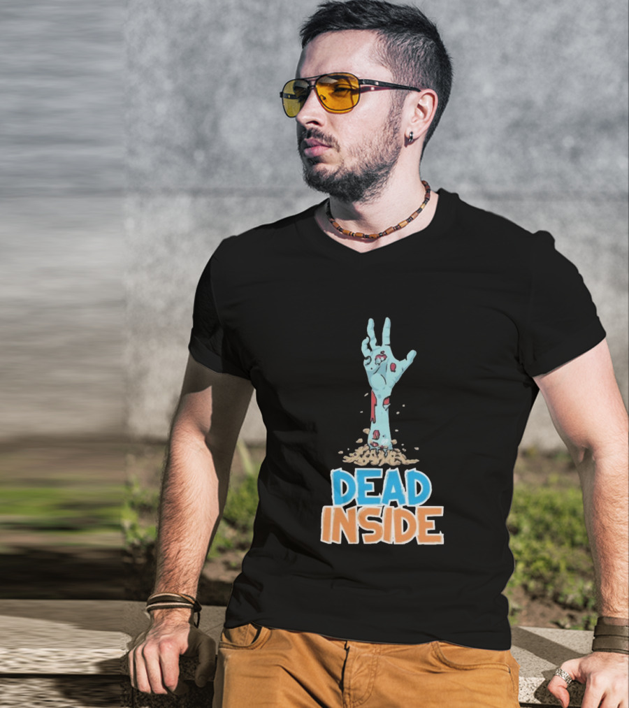 Zombie Hand Rising Dead Inside Halloween T-Shirt