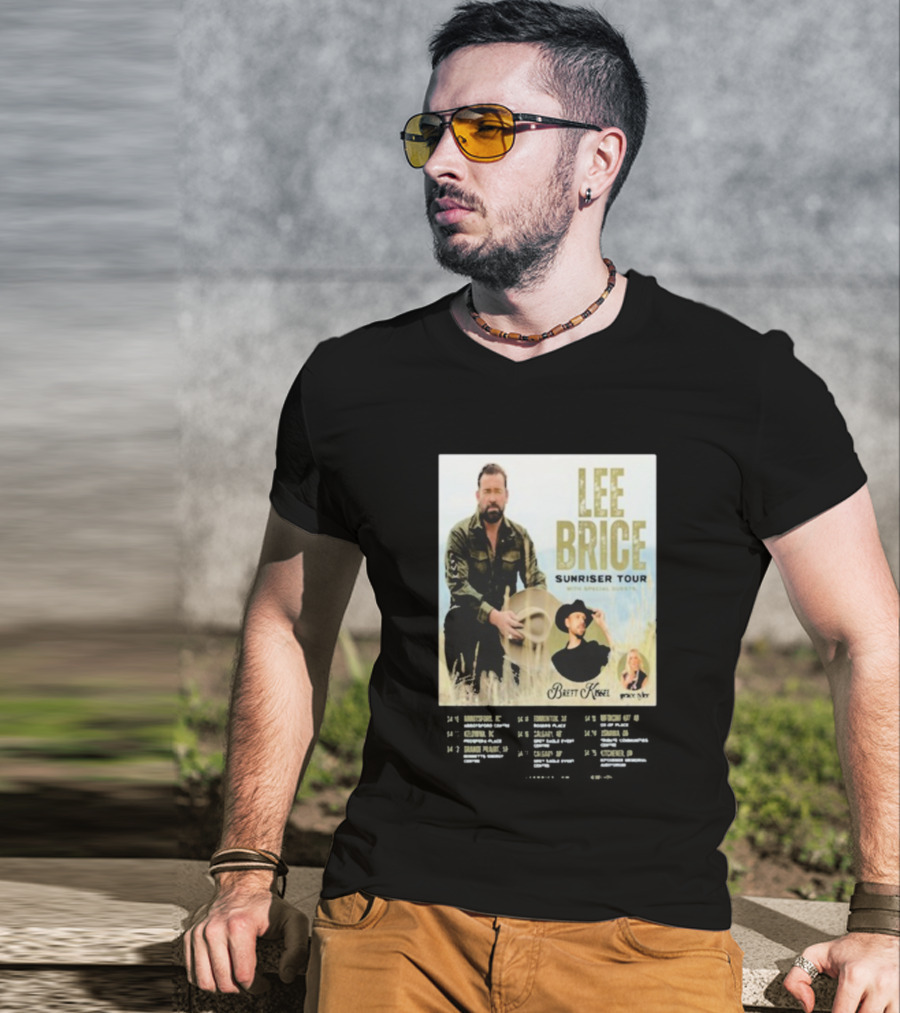 Lee Brice Sunriser Tour 2026 With Brett Kissel And Tenille Arts T-Shirt