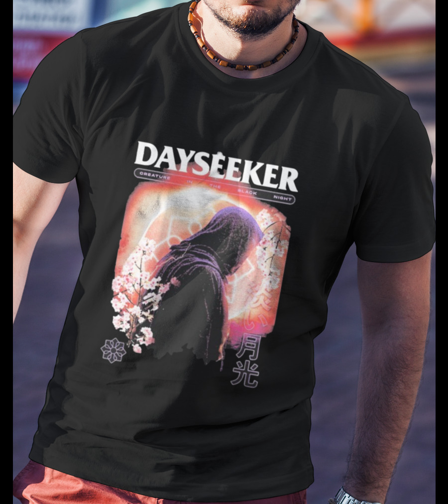 Dayseeker Creature Black Night Cherry Blossom Aesthetic T-Shirt