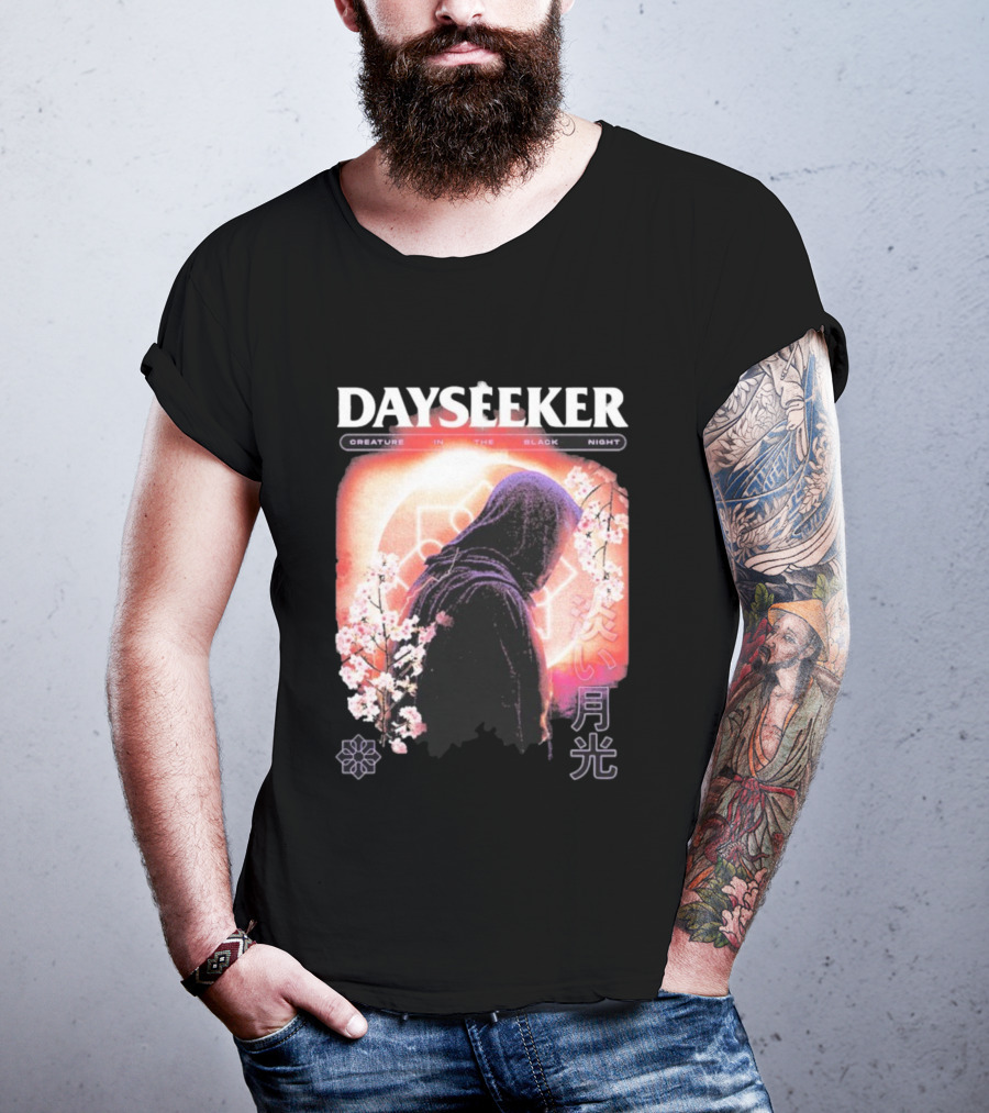 Dayseeker Creature Black Night Cherry Blossom Aesthetic T-Shirt