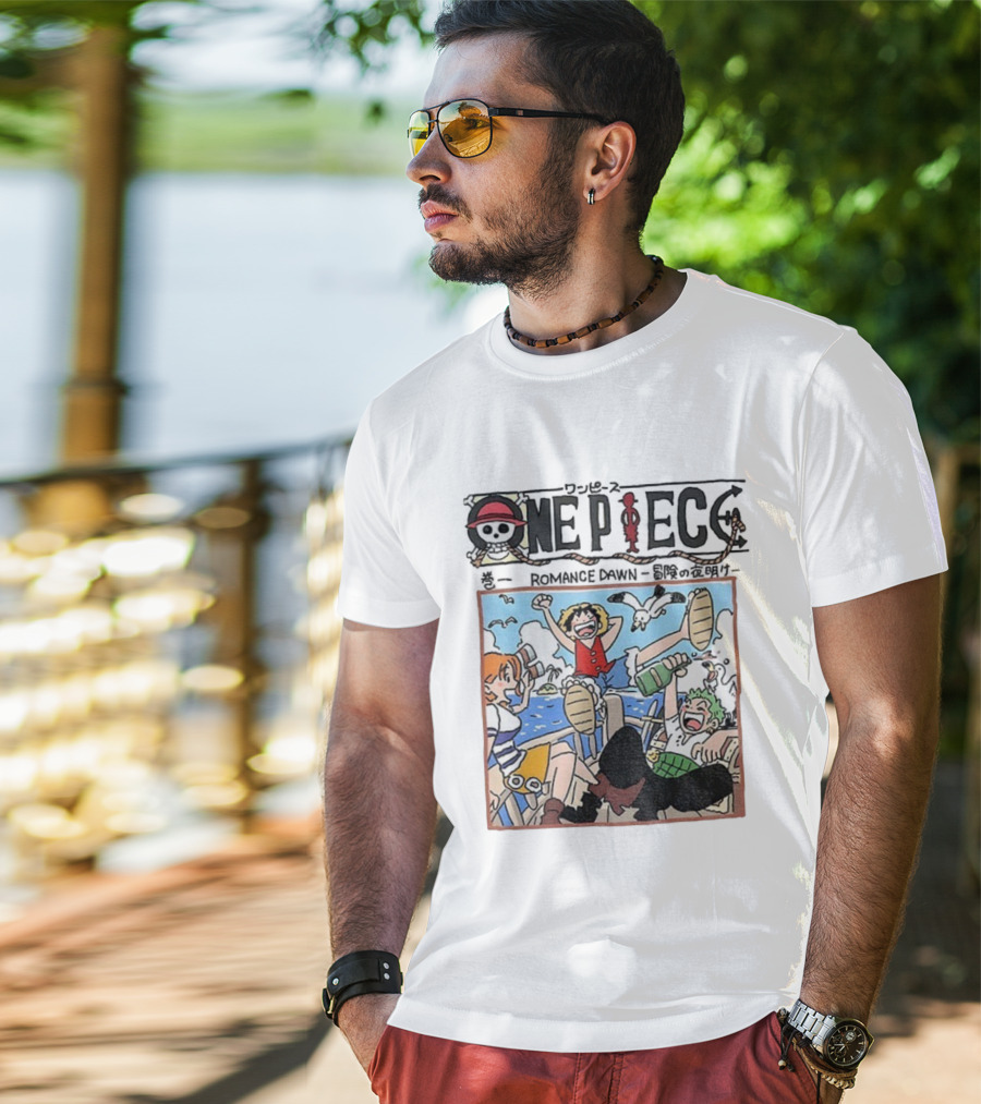 One Piece Monkey D. Luffy Romance Dawn Japanese Cartoon Adventure T-Shirt