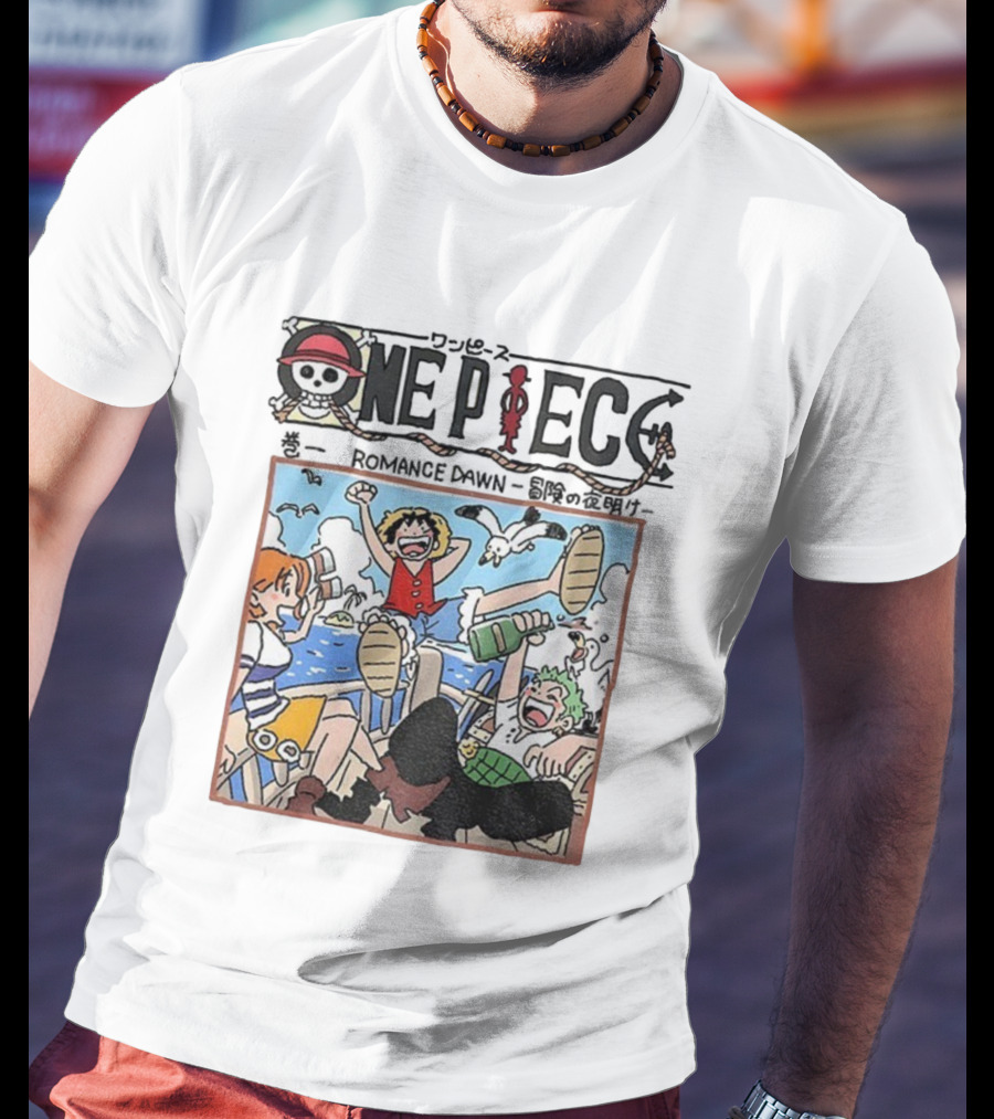 One Piece Monkey D. Luffy Romance Dawn Japanese Cartoon Adventure T-Shirt