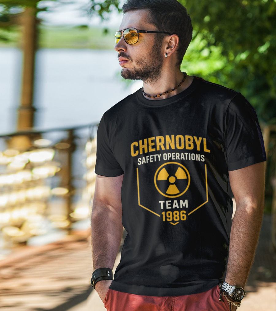 Chernobyl Safety Operations Team 1986 Radioactive Symbol T-Shirt
