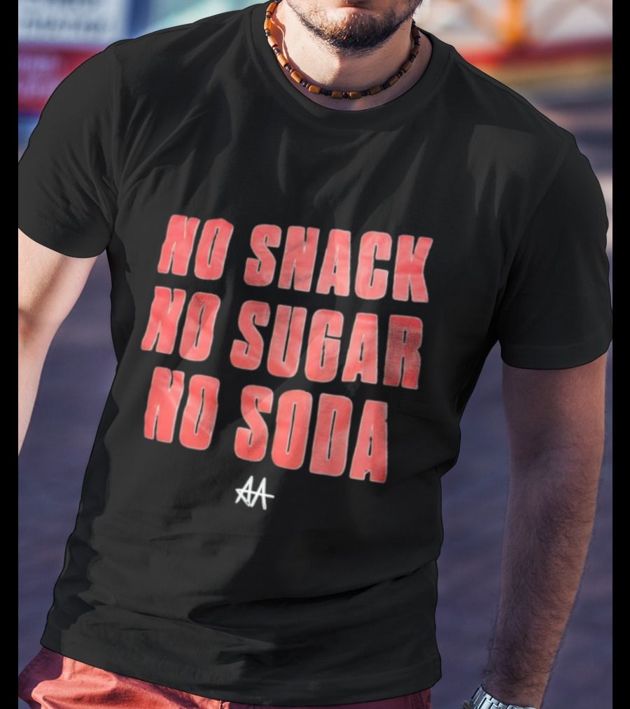 No Snack No Sugar No Soda Red Gradient Text T-Shirt