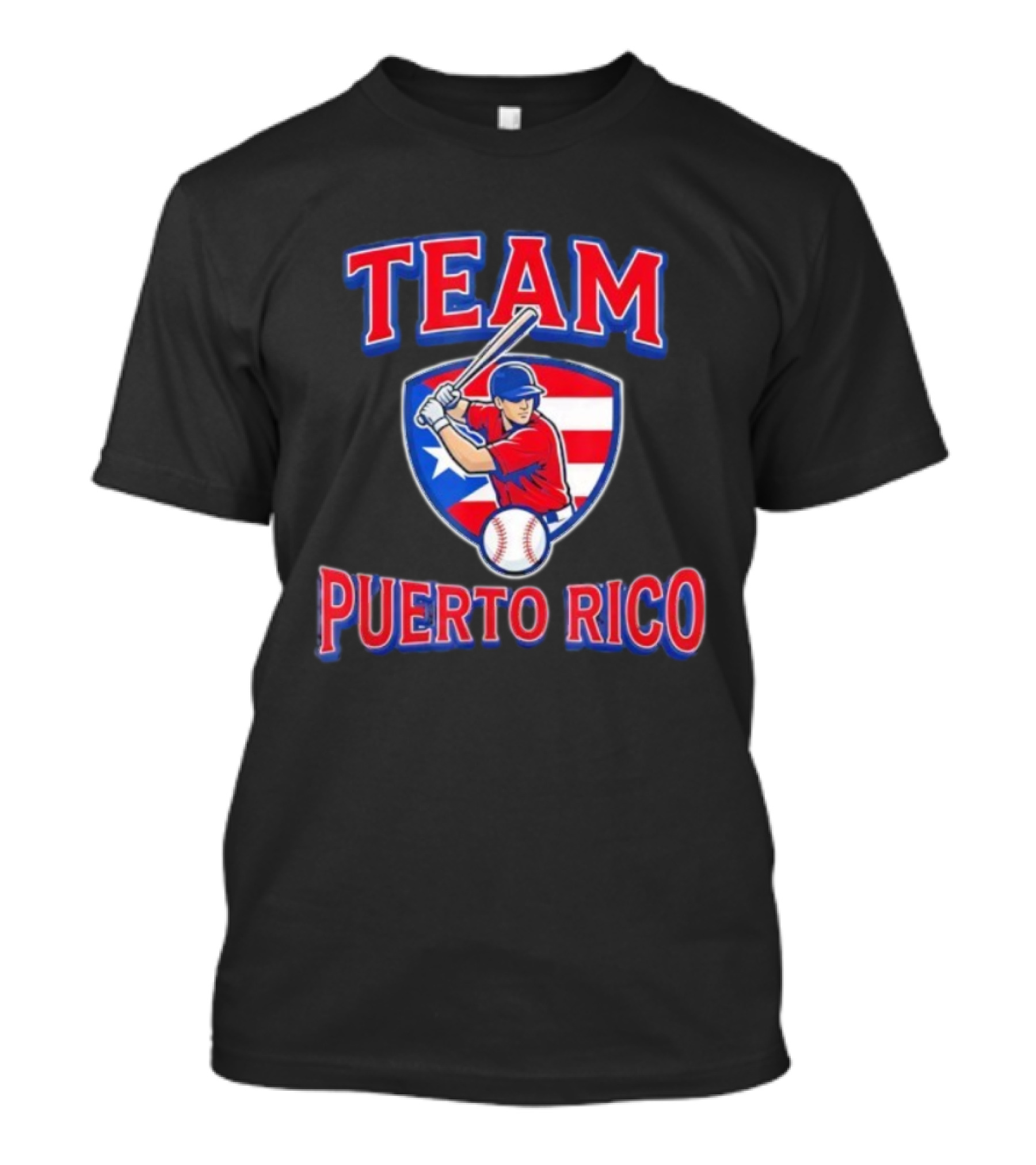 Team Puerto Rico Baseball Flag Player Patriotic USA T-Shirt