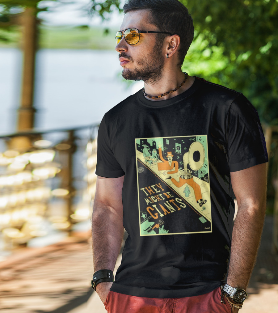 They Might Be Giants Comic Style Tuba Man Illustration T-Shirt