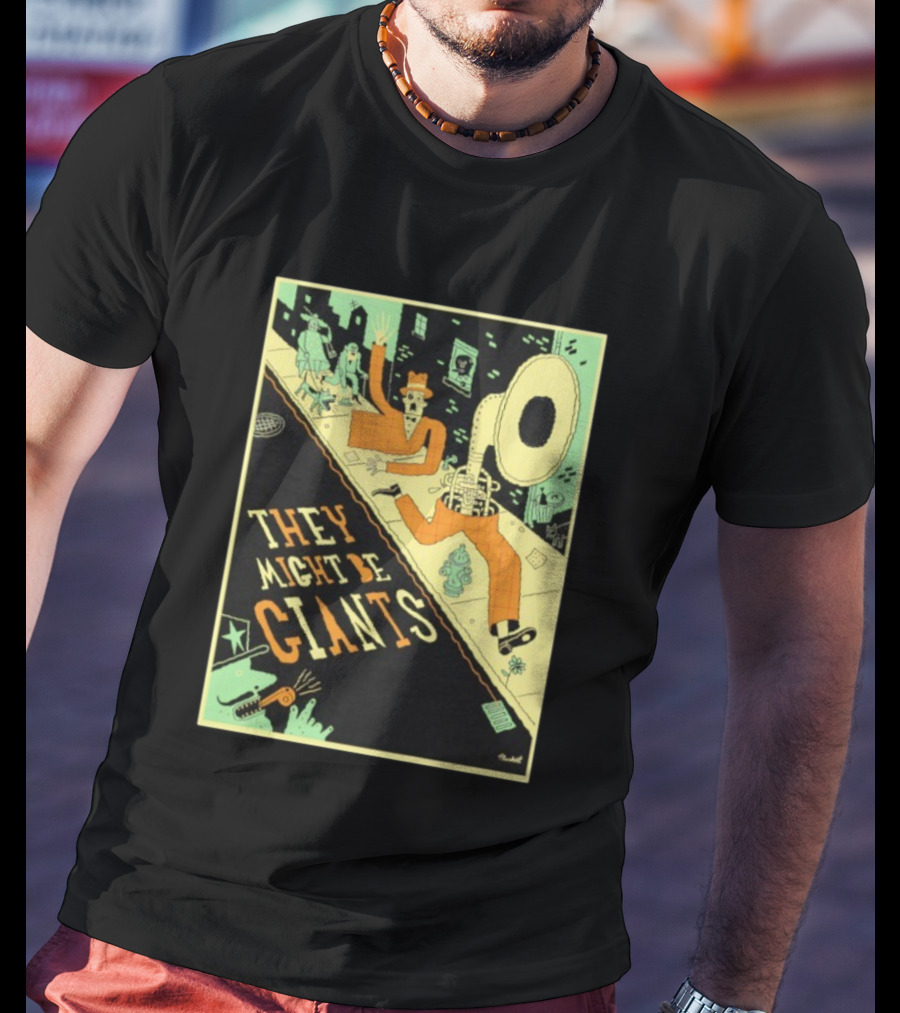 They Might Be Giants Comic Style Tuba Man Illustration T-Shirt