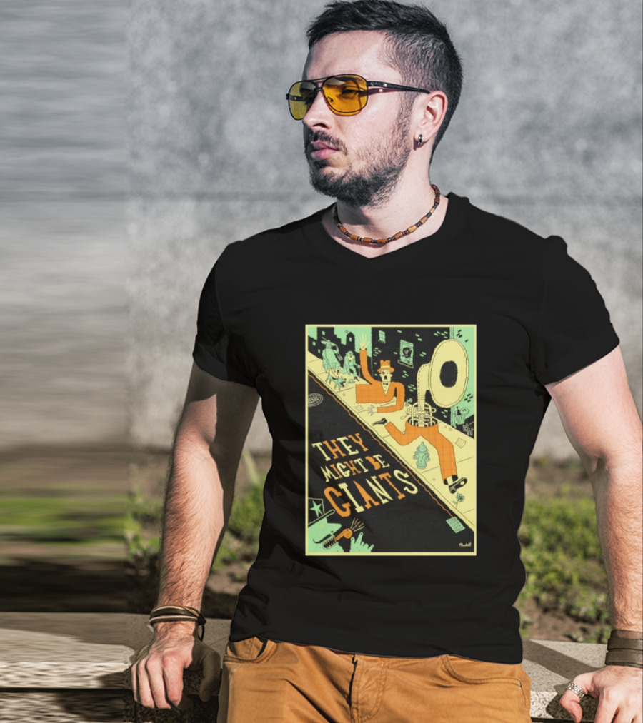 They Might Be Giants Comic Style Tuba Man Illustration T-Shirt