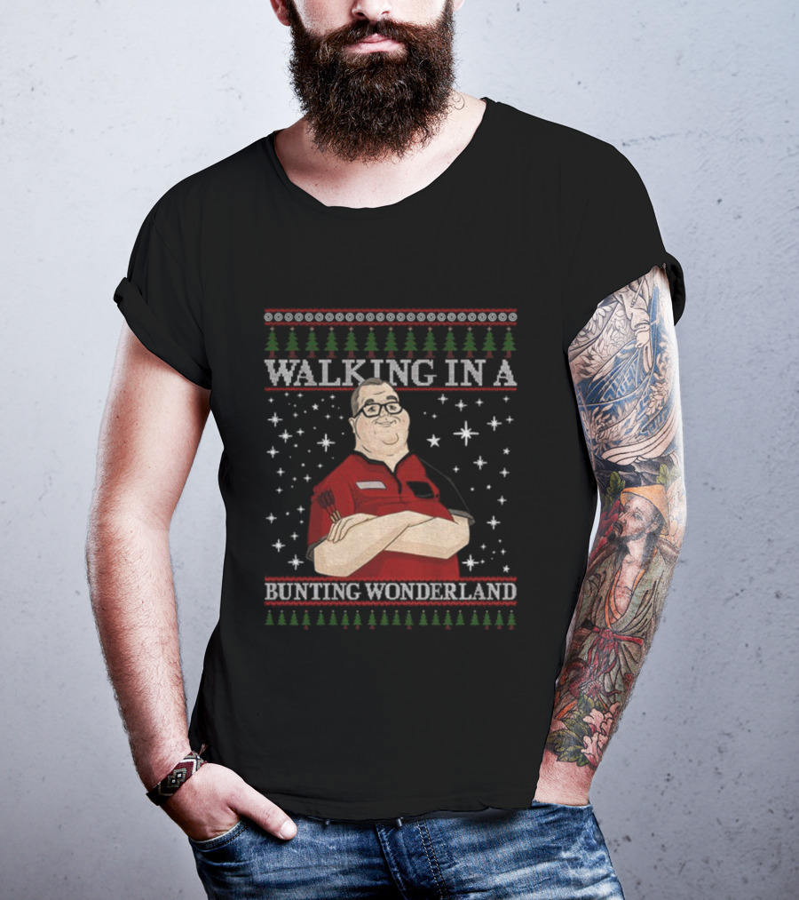 Walking In A Bunting Wonderland Christmas Funny Holiday T-Shirt