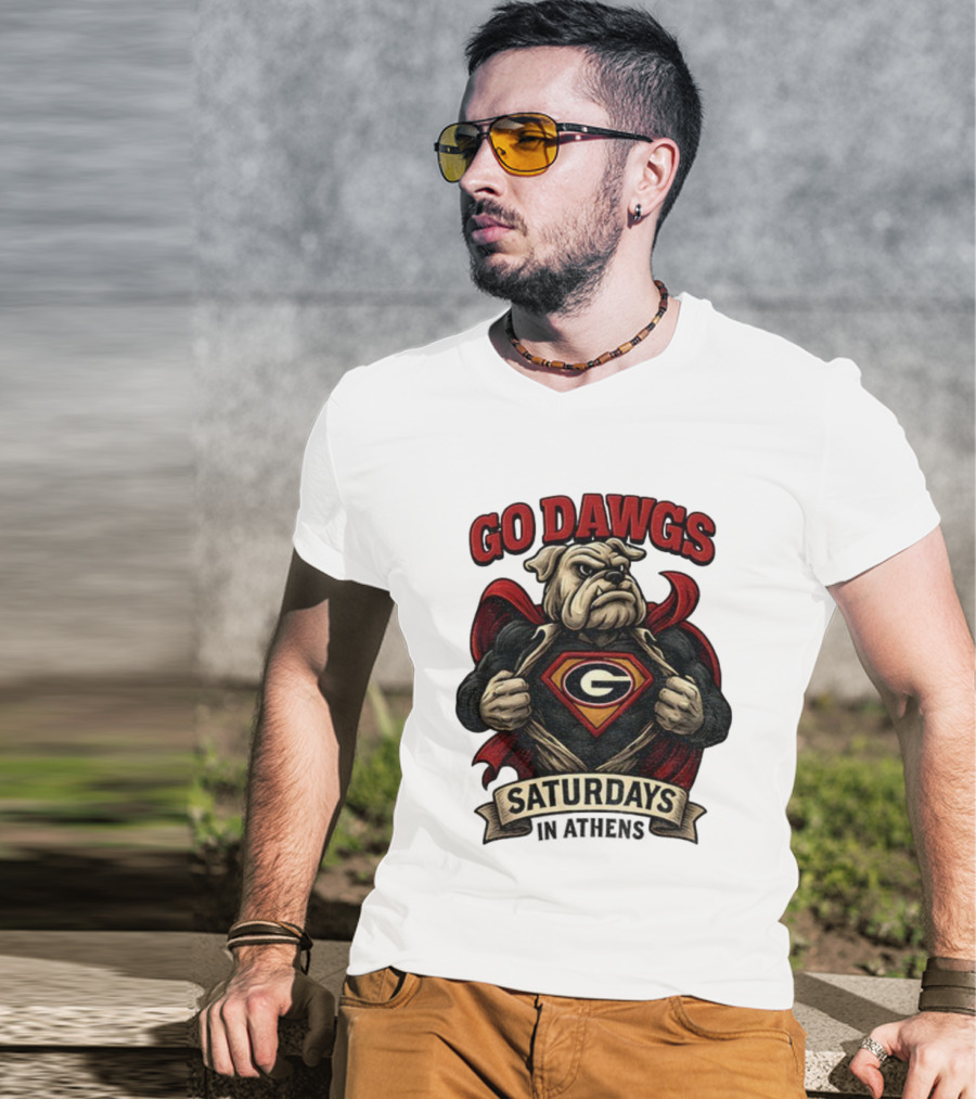 Go Dawgs Super Bulldog G Saturdays In Athens T-Shirt