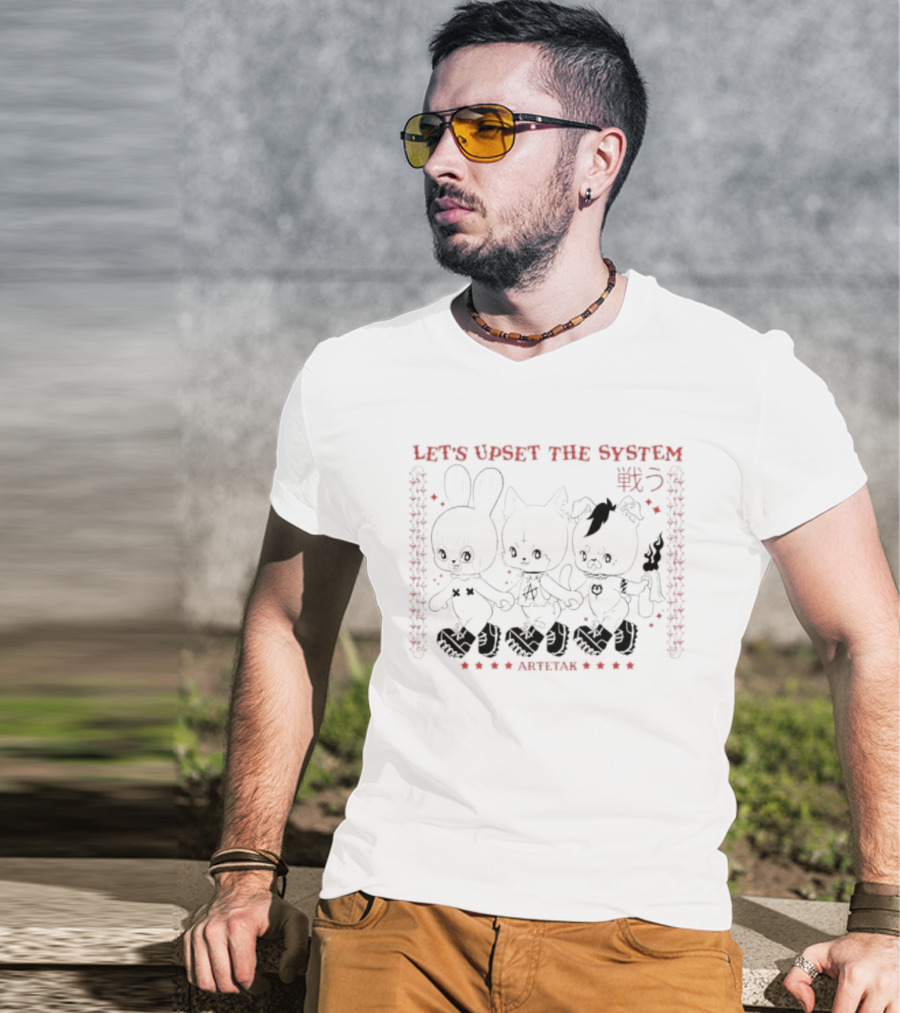 Let's Upset The System Three Anthropomorphic Animals Japanese War Artteak T-Shirt