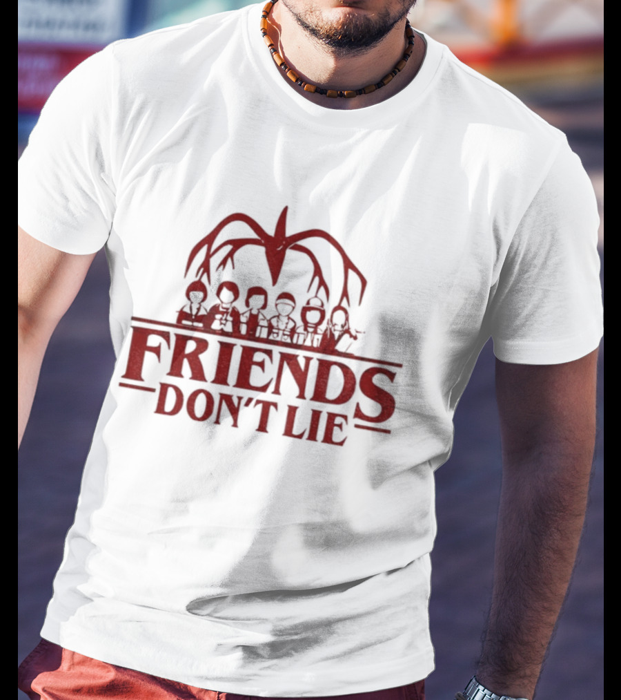 Stranger Things Friends Don’t Lie Upside Down 2025 Demogorgon Cast Silhouette T-Shirt