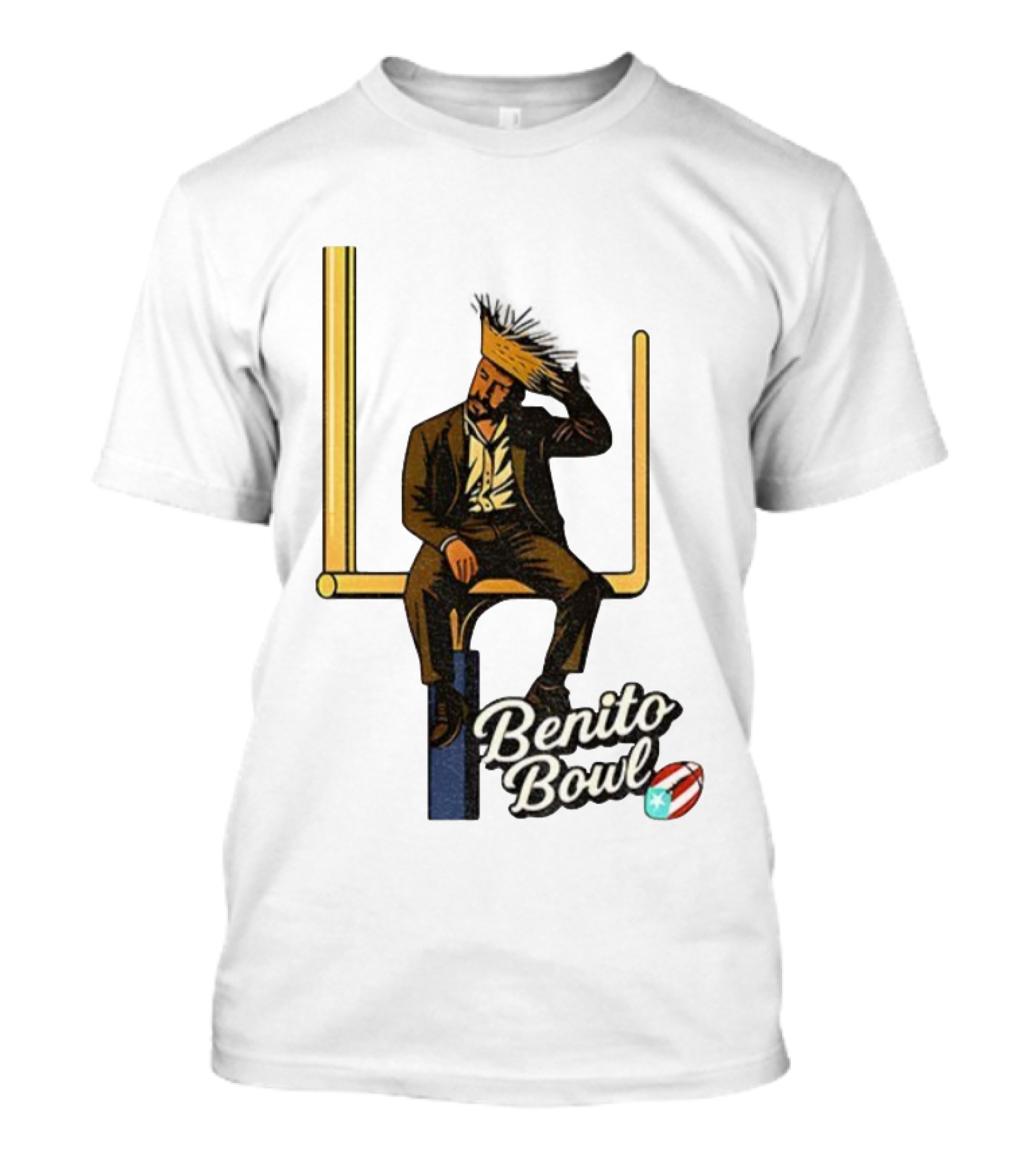 Benito Bowl Bad Bunny Football Goalpost 2026 NFL Comedy T-Shirt