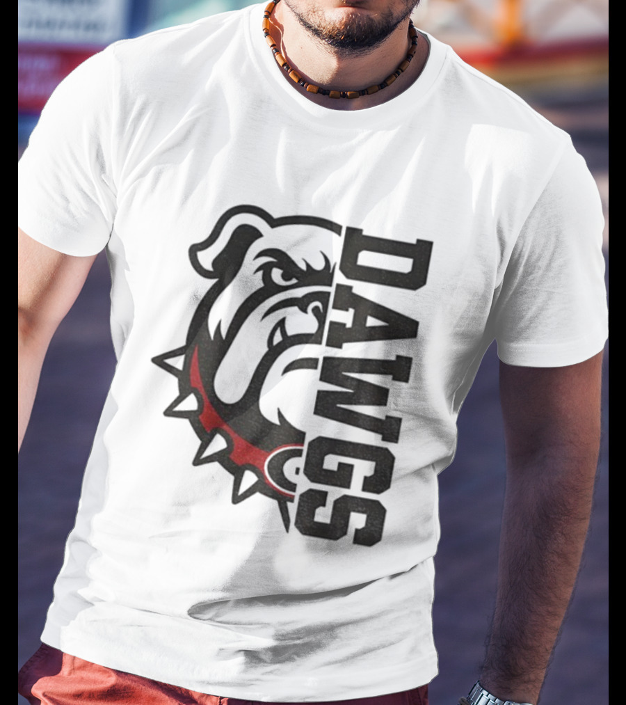 Georgia Bulldogs Dawgs Split Bulldog Graphic T-Shirt