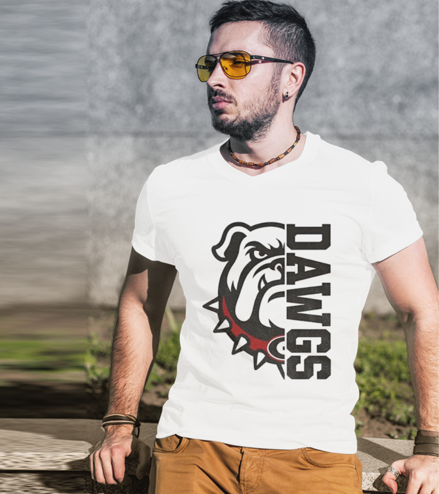 Georgia Bulldogs Dawgs Split Bulldog Graphic T-Shirt