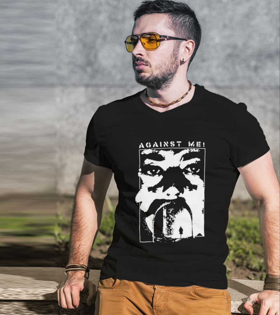 Against Me! Mouth Tunnel Face Design T-Shirt