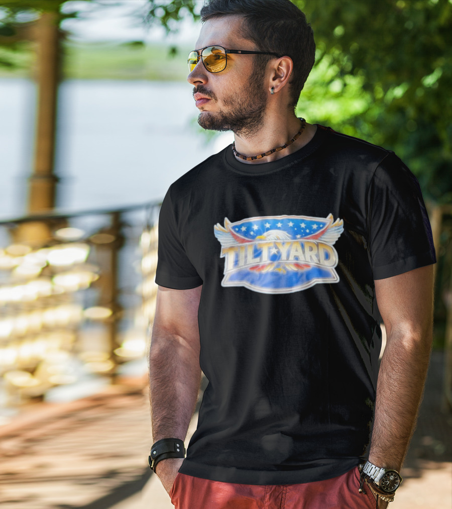 Tilt Yard Eagle Stars Wings Emblem T-Shirt