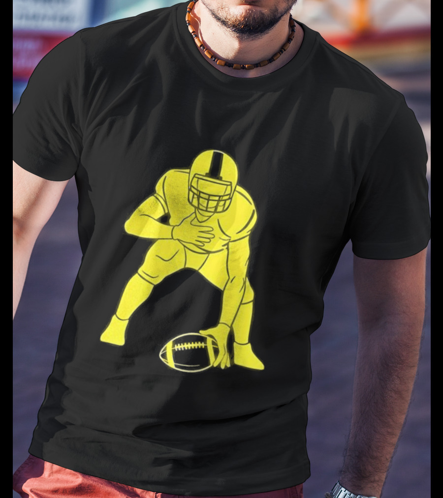 Matthew Staffords Daughter Yellow Football Player Silhouette T-Shirt
