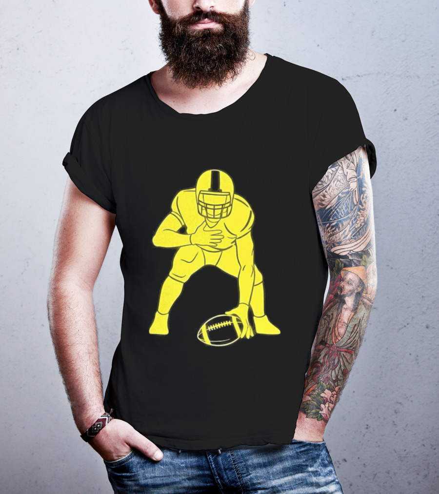 Matthew Staffords Daughter Yellow Football Player Silhouette T-Shirt