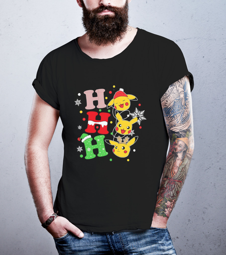 Pikachu Ho Ho Ho Christmas Festive Holiday Pokémon Celebration T-Shirt