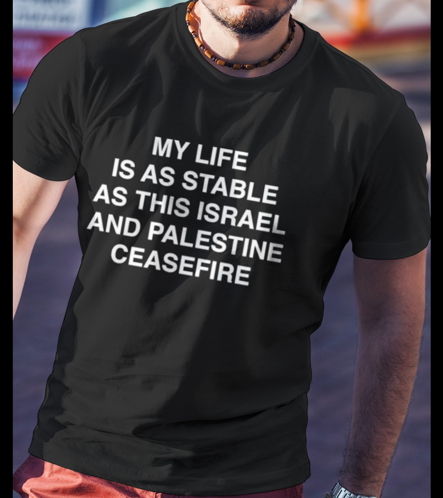 My Life Is As Stable As This Israel And Palestine Ceasefire T-Shirt