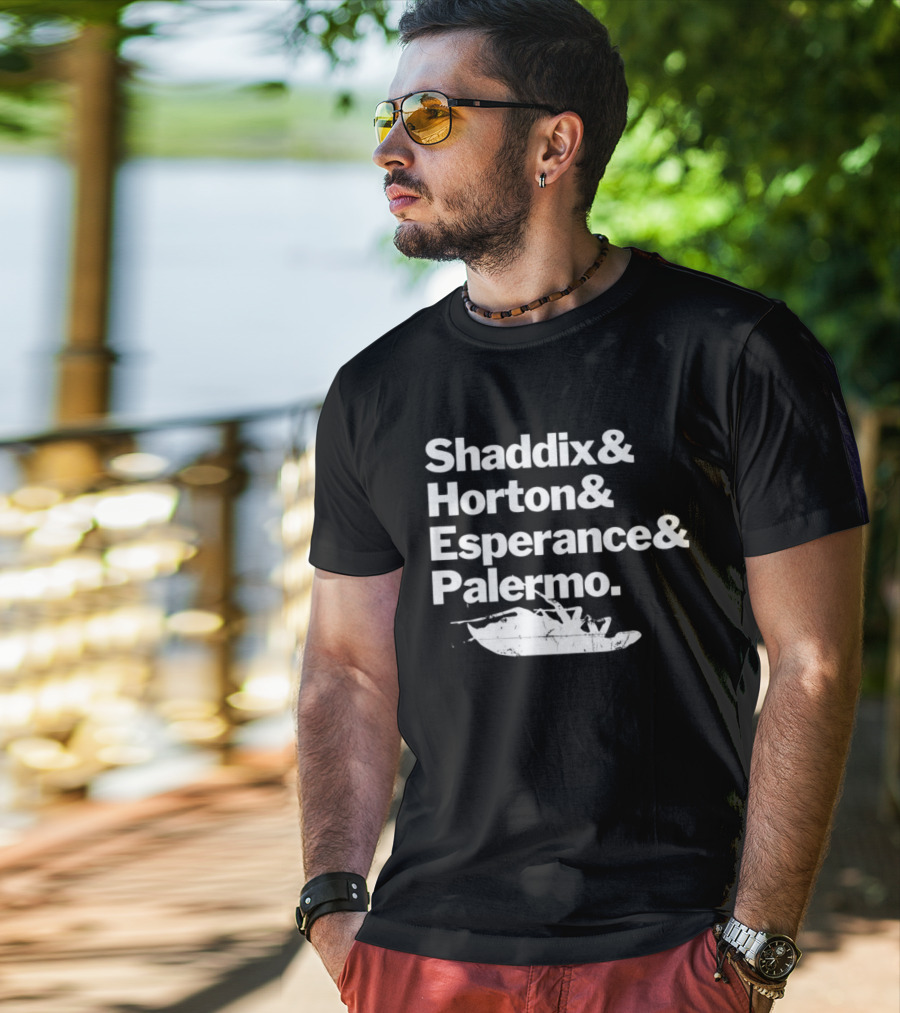 Shaddix Horton Esperance Palermo Band Member Names White Text T-Shirt