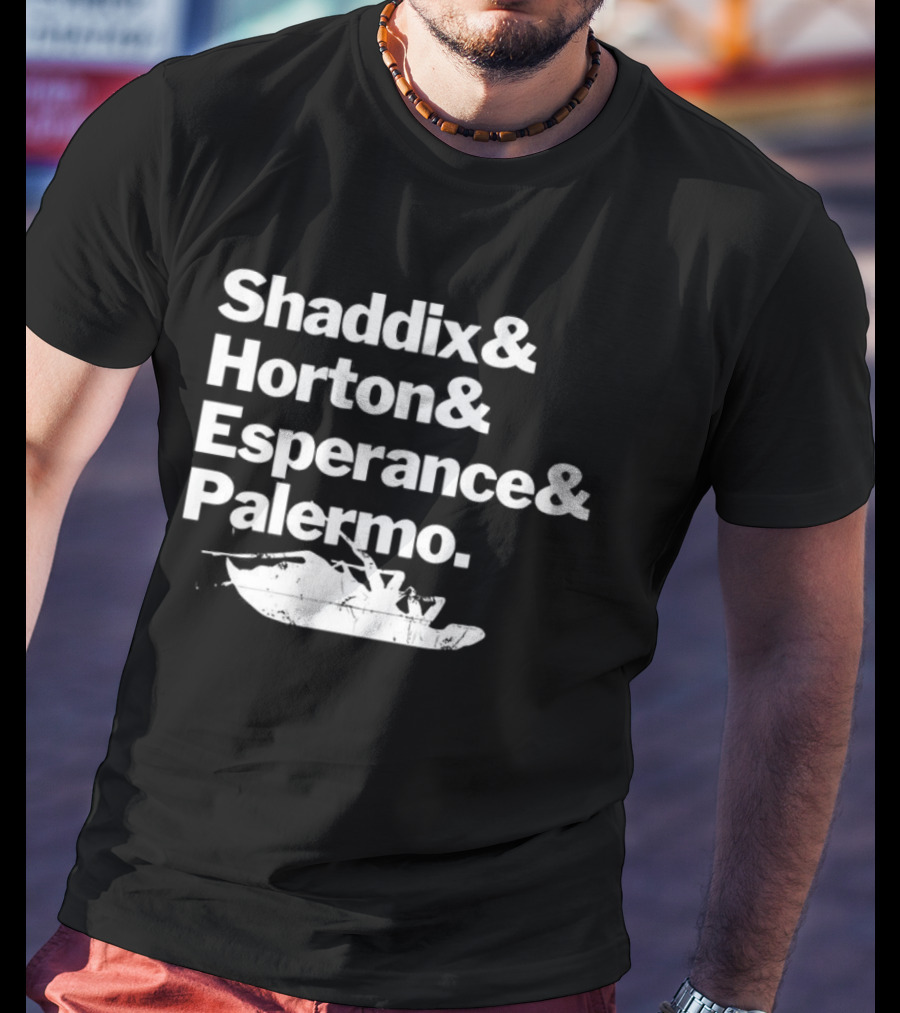 Shaddix Horton Esperance Palermo Band Member Names White Text T-Shirt