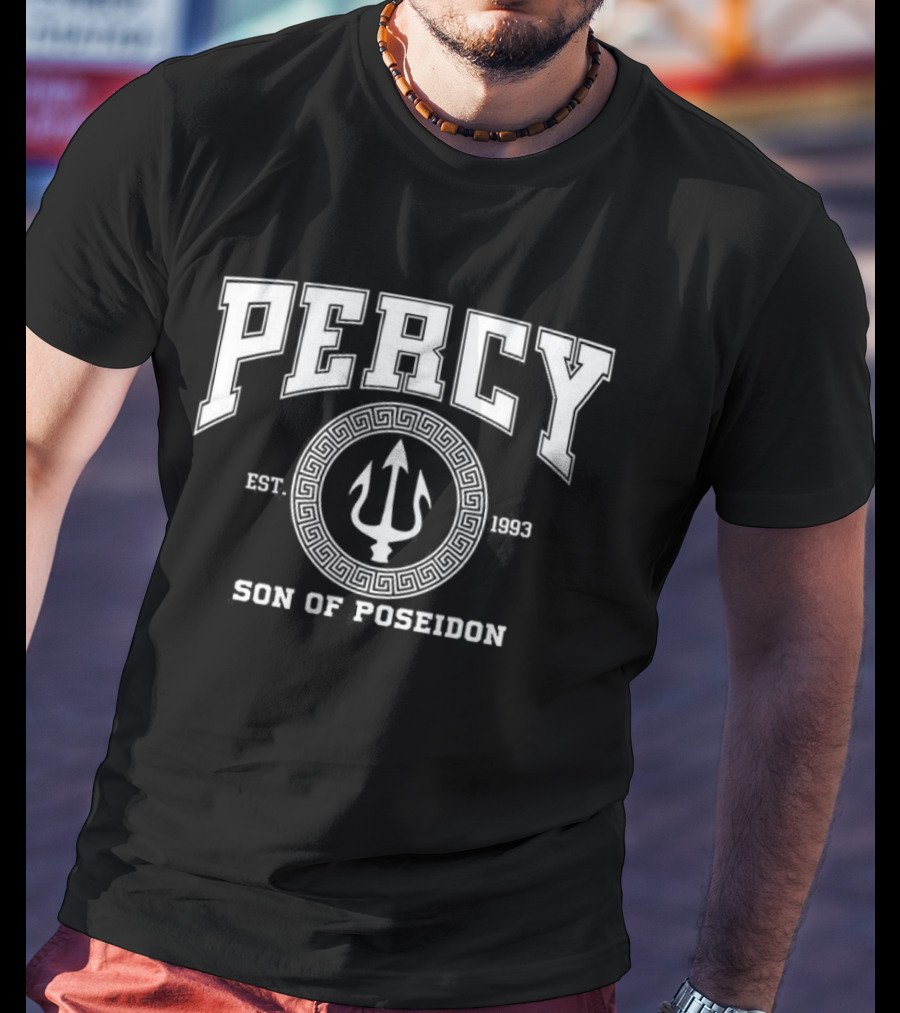 Percy Son Of Poseidon Est 1993 Trident Emblem T-Shirt